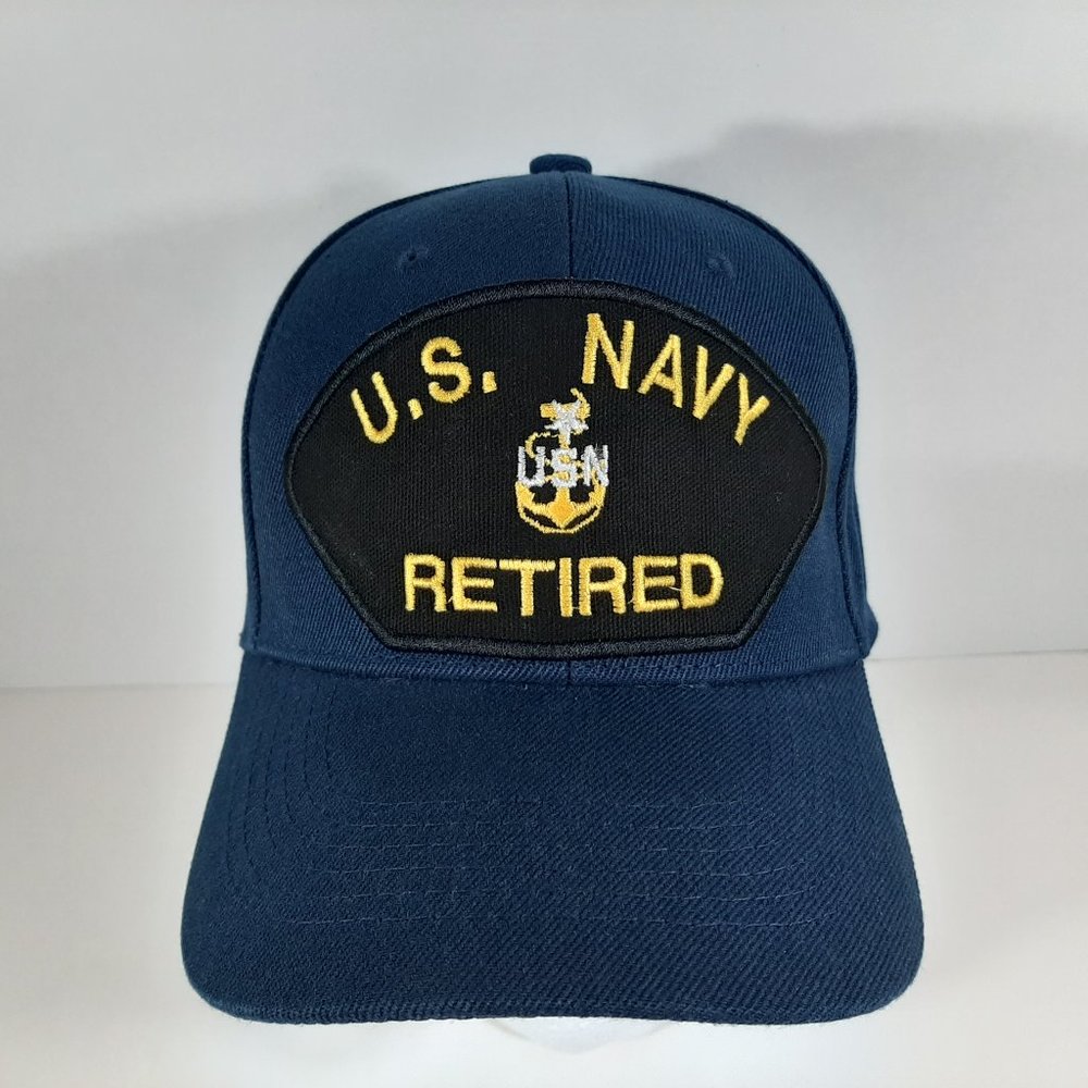 U.S. NAVY Retired Patch Hat Baseball Cap Adjustabl